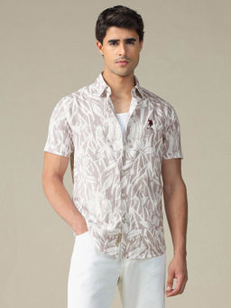 U.S. Polo Assn. Denim Co. - Men Pink Tropical Printed Dobby Shirt