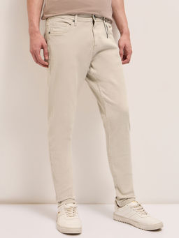 The Bear House - Khaki Solid Skinny Fit Jeans