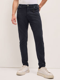 The Bear House - Blue Solid Skinny Fit Jeans