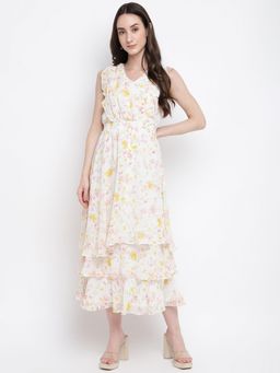 Latin Quarters - Multicolour Sleeveless Printed Polyester Dress