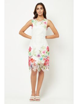 HOUSE OF S - White Floral Printed Dress