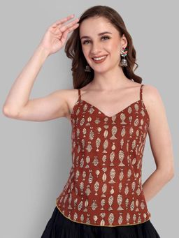 Mera Rang - Fish Print Noodle Strap Top