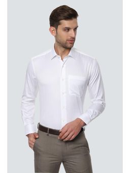 Louis Philippe - Men White Classic Fit Textured Full Sleeves Shirt