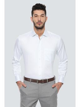 Louis Philippe - Men White Check Full Sleeves Shirt