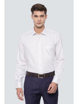 Louis Philippe - Men White Textured Full Sleeves Shirt