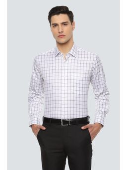 Louis Philippe - Men White Check Full Sleeves Shirt