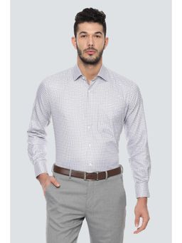 Louis Philippe - Men White Check Full Sleeves Shirt