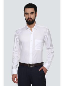 Louis Philippe - Men White Solid Full Sleeves Shirt