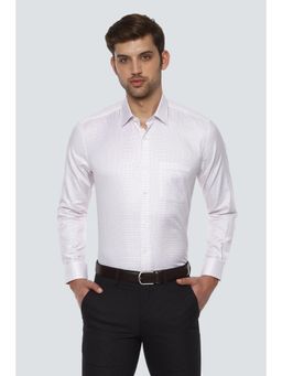 Louis Philippe - Men White Check Full Sleeves Shirt