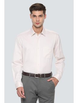 Louis Philippe - Men White Textured Full Sleeves Shirt