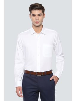 Louis Philippe - Men White Textured Full Sleeves Shirt