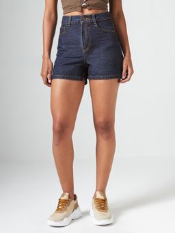 DOLCE CRUDO - Women's Dark Blue Flared Denim Shorts