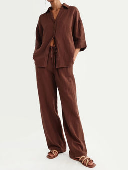 RAREISM - Solid Chocolate Brown Women's Trouser
