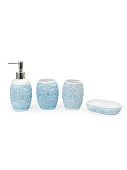 EZ Life - Seramica Luxury Resin 4 Piece Bathroom Set Blue Traditionals