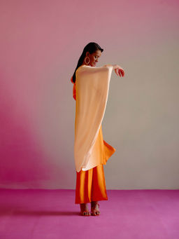 DRISHTI CHHABRAA - Sunset Orange Ombre Kaftan (Set of 2)