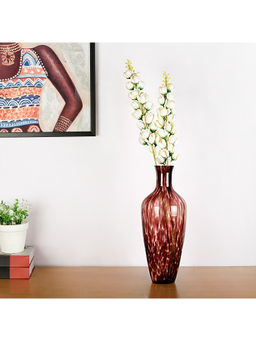 HomeTown - Diva Glass Vase in Burgundy