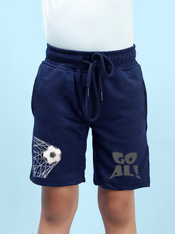 Nusyl - Boys Navy Blue Basketball Graphic Printed Shorts