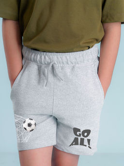 Nusyl - Boys Grey Basketball Graphic Printed Shorts