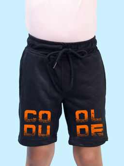 Nusyl - Boys Black Cool Dude Printed Shorts