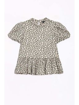 Allen Solly - Girls Olive Floral Casual Top