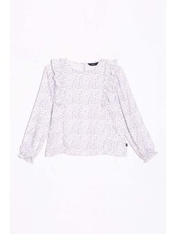 Allen Solly - Girls White Print Casual Top