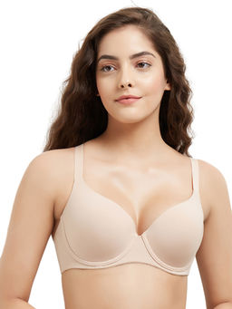 Wacoal - Essentials Padded Wired 3/4Th Cup Cotton Comfortable T-Shirt Bra - Beige