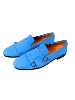 SHUTIQ - Aquamarine Blue Double Monk Straps Shoes