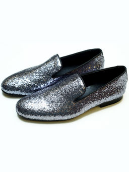 SHUTIQ - Armor - Silver Shimmery Loafers