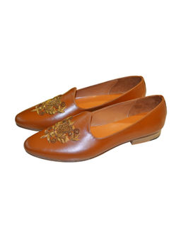 SHUTIQ - Chestnut Antique Tan Leather Mojaris