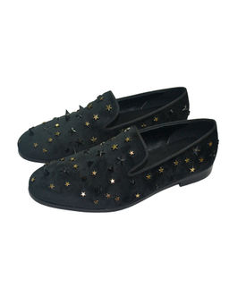 SHUTIQ - Constellation Coal Black Embellished Loafers