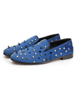 SHUTIQ - Constellation Teal Embellished Loafers
