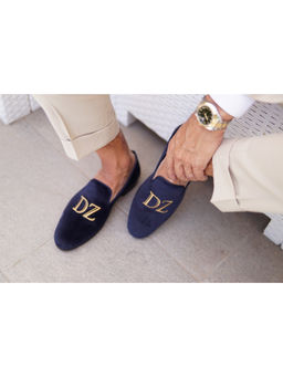 SHUTIQ - Navy Blue Leather Loafers