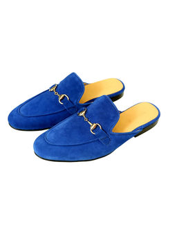 SHUTIQ - Indigo Backless Horsebit Mules