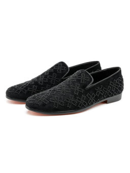 SHUTIQ - Kaazi Black Embellished Loafers