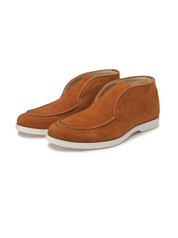 SHUTIQ - Otimo Tan High Top Suede Loafers