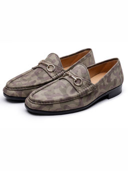 SHUTIQ - Reed Camouflage Printed Horsebit Loafers