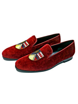 SHUTIQ - Samoan Burgundy Embroidered Loafers