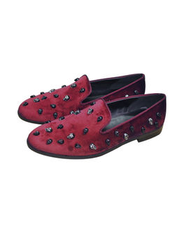 SHUTIQ - Skull Candy Burgundy Loafers