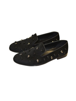 SHUTIQ - Skull Candy Coal Black Loafers