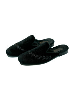 SHUTIQ - Stem Coal Black Backless Mules