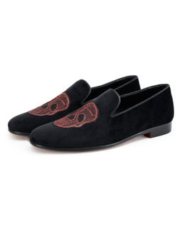 SHUTIQ - Sugar Skull Ruby Embroidered Loafers