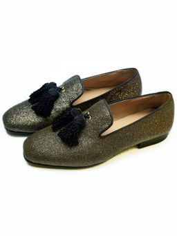 SHUTIQ - Tassel Armor - Gold Shimmery Loafers