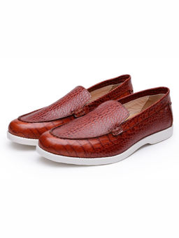 SHUTIQ - Croco Otimo Tan Shoes