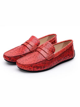 SHUTIQ - Feline Loafers Red Shoes