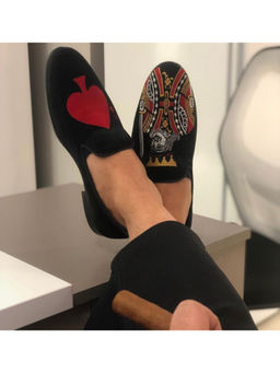 SHUTIQ - King Of Spades Black Shoes