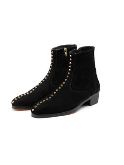 SHUTIQ - Black Zyna 2.0 Mid Top Embellished Casual Boot