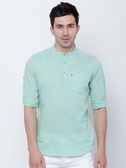 HIGHLANDER - Men Green Slim Fit Solid Casual Shirt