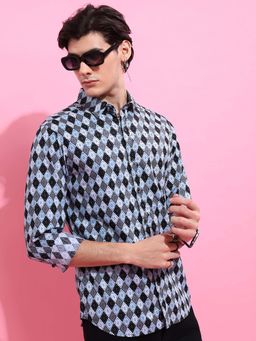 HIGHLANDER - Men Multi-Color Slim Fit Printed Cotton Casual Shirt