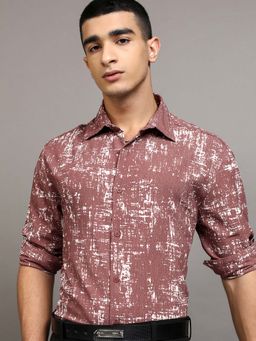 HIGHLANDER - Men Brown Printed Formal Shirt