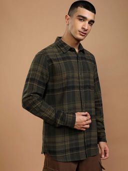 HIGHLANDER - Men Multi-Color Crepe Checks Full Sleeves Casual Shirt